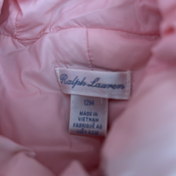 RALPH LAUREN Pink Puffer Snowsuit One Piece - Picture 3 of 7